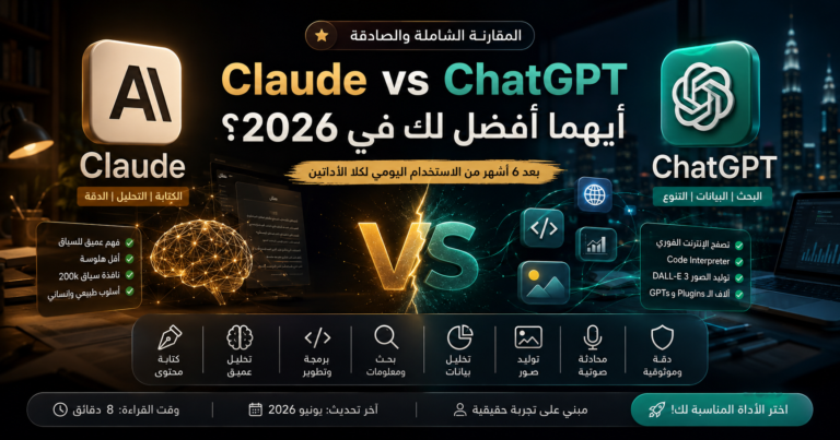 Claude vs ChatGPT 2026 مقارنة شاملة